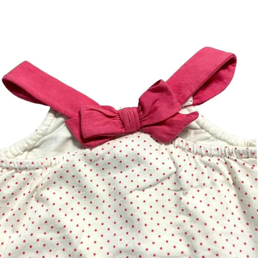 Baby Gap 6-12m Pink Polkadot Dress Bodysuit Romper